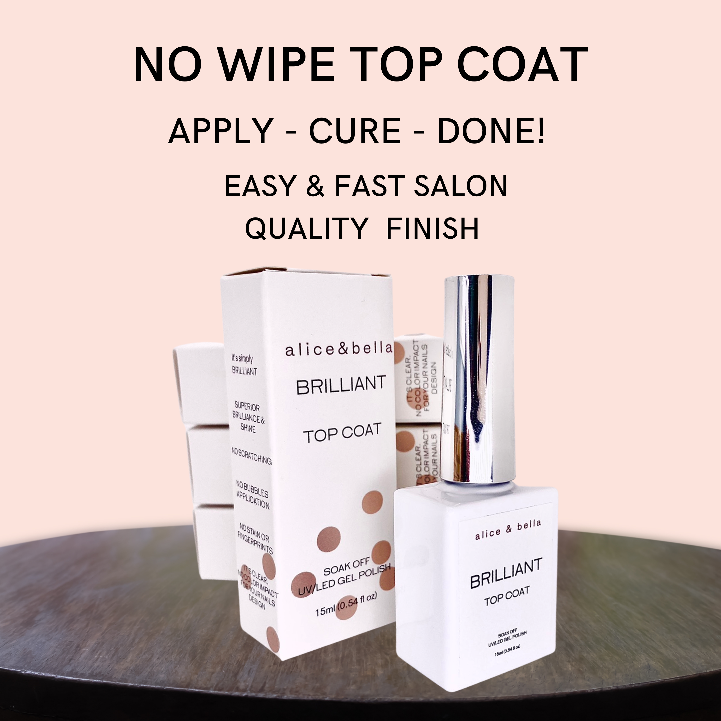 Brilliant No Wipe Gel Top Coat